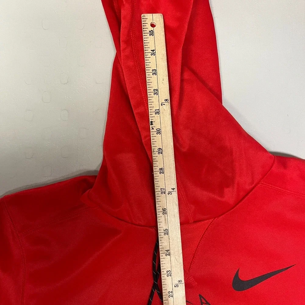 Nike Football Therma Dri Fit Hoodie Mens‎ Medium New Red Pullover Graphic Logo